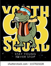 Cool dinoaur vector design for t shirt printing