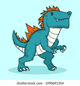 Cool Dinosaur Cartoon vector illustration design concept