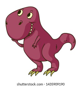 Cool dinosaur, dino. Cartoon mascot for children, kids clothing. Fashionable illustration for t-shirt designs