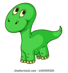 Cool dinosaur, dino. Cartoon mascot for children, kids clothing. Fashionable illustration for t-shirt designs