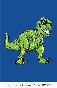 Cool Dinosaur T rex Shirt Dinosaur Dino Boy Birthday Vector Illustration Graphic Design for Document and Print