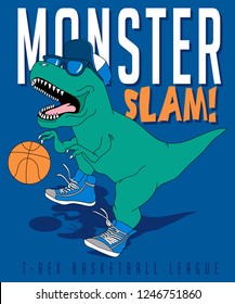 Cool dinosaur vector design for t shirt printing