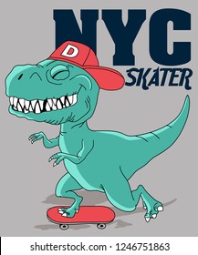 Cool dinosaur vector design for t shirt printing