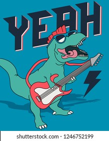Cool dinosaur vector design for t shirt printing
