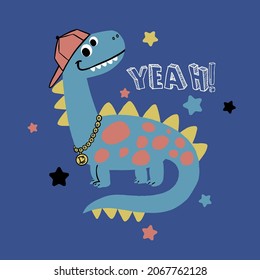 cool dinosaur vector drawn for tee print