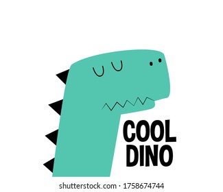 Cool dinosaur  vector illustration for t-shirt design with slogan. Vector illustration design for fashion fabrics, textile graphics, prints.