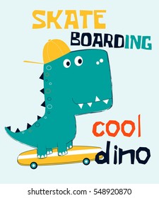 cool dinosaur vector illustration.T-shirt graphics for kids vector illustration