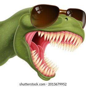 A cool dinosaur wearing shades or sunglasses