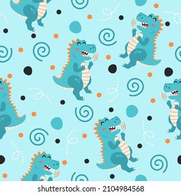 Cool dinosaurs illustration pattern design