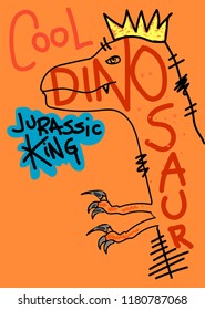 cool dinosaur,t-shirt design vector illustration