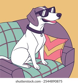 Perro fresco en gafas negras