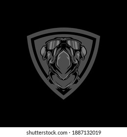 The cool dog character is suitable for gaming logos or dog salon services or for print