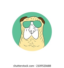 Cool Dog Clipart. This Cool Dog clipart is editable and you can change the color of the clipart easily.