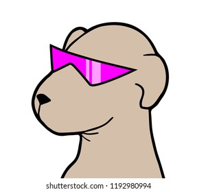 cool dog face illustration