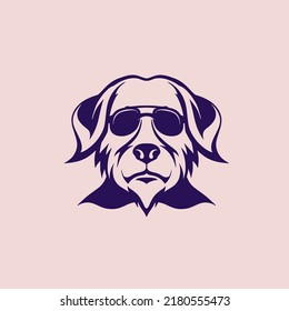 cool dog face logo vector