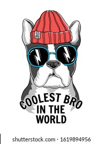 Cool Dog illustration . Vector illustrations for t-shirt prints and other uses.