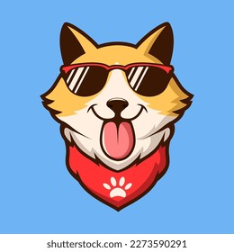 Cool dog logo. Vector illustration