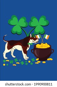 Cool Dog Lover s Pitbull St Patrick s Day Vector Illustration Graphic Design for Document and Print