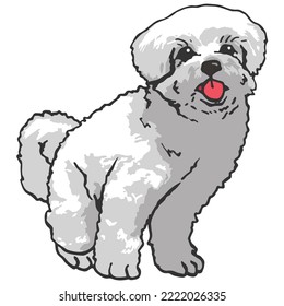 Cool Dog Pet Colored Drawing