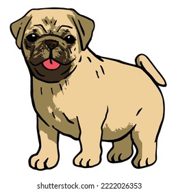 Cool Dog Pet Colored Drawing