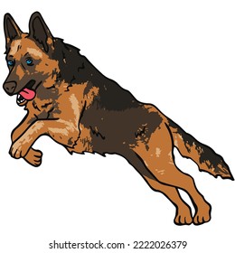 Cool Dog Pet Colored Drawing