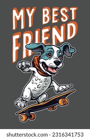 Ilustración vectorial del perro frío con lemas. para impresiones de camisetas y otros usos.