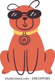 Cool Dog With Sunglasses Vector Illustration