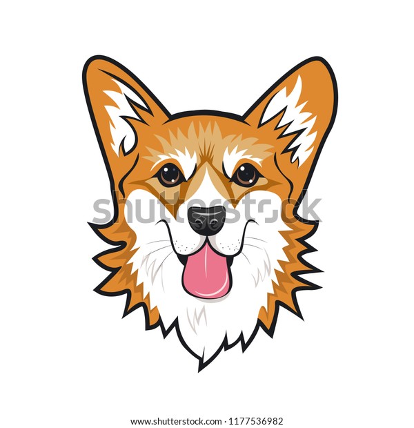 Image Vectorielle De Stock De Cool Dog Welsh Corgi Face