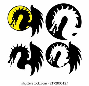 Cool Dragon Logo Mythological Animal