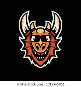 Cool Dragon Mascot Logo Vector