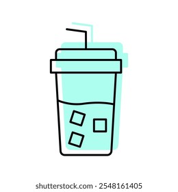 Cool Drink color shadow thinline icon , vector, pixel perfect, illustrator file