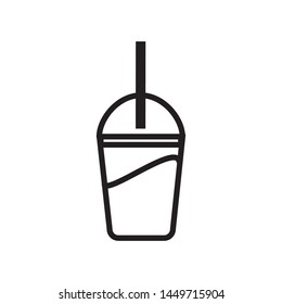 Cool drink cup line icon vector