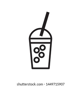 Cool drink cup line icon vector