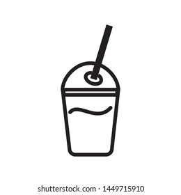 Cool drink cup line icon vector