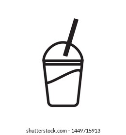 Cool drink cup line icon vector