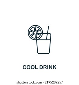 Cool Drink icon. Line simple Summer icon for templates, web design and infographics