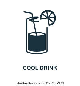 Cool Drink icon. Monochrome simple Cool Drink icon for templates, web design and infographics