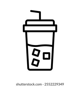 Cool Drink line icon , vector, pixel perfect, illustrator file