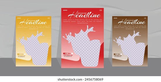 Cool drink poster template and natural juice menu flyer design