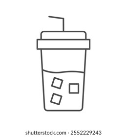 Cool Drink thinline icon , vector, pixel perfect, illustrator file