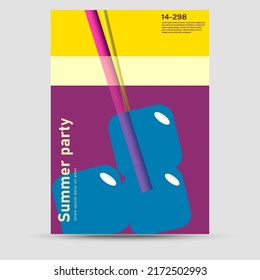A cool drink. Vector illustration. Summer time, background patterns on the theme of summer, vacation, weekend, beach. Background for posters, cover art, flyer, banner.