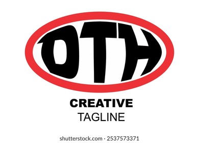 Cool DTH text vector, circle concept, company or product logo design.