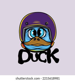 COOL DUCK FACE VECTOR DESIGN ILLUSTRATION FOR T-shirts and stickers