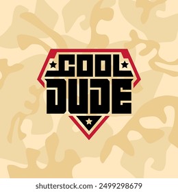 Cool Dude Camouflage: Städtisches Militär trifft auf Street Style. Edgy Logo Design verbindet militärische Ästhetik mit Hip-Hop Swagger.