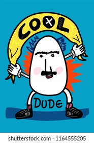 cool dude cartoob character,t-shirt design