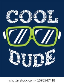 Cool dude crack typography design vector with glasses illustration ready for print on tee, poster and other uses.