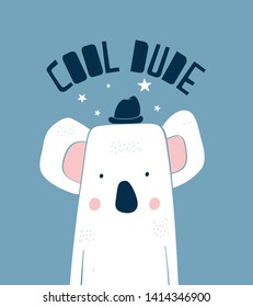 Cool dude koala vektor illustration.