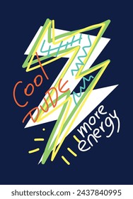 cool dude more energy,t-shirt design fashion vector