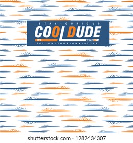cool dude text design t shirt vector pattern seamless