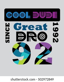 cool dude, t-shirt print poster vector